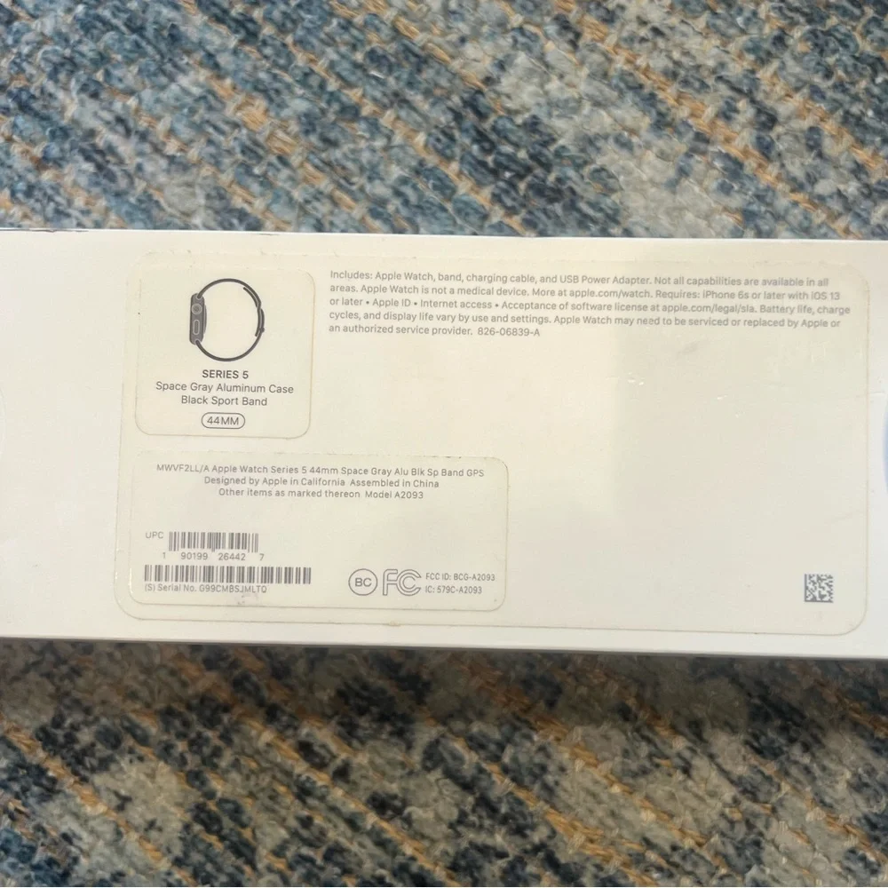 Apple Watch Series 5 with Black Sport Band - NWT